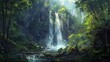 waterfall and forest