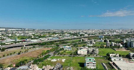 Canvas Print - Top view of Taichung downtown city