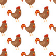 seamless pattern with cartoon cock