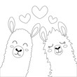 valentines day card with llamas