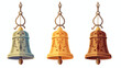 Bells hanging in the temple isolated on white background