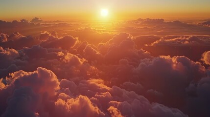 Wall Mural - Beautiful sunset over clouds, perfect for travel or inspirational projects