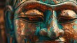 Detailed image of a person's face on a statue, suitable for historical or artistic projects