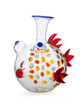 Whimsical Hand-Blown Glass Fish Vase with Colorful Accents - Isolated on White Background, Clipping Path Included