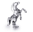 Dynamic Crystal Glass Horse Rearing - Isolated on White Background, Clipping Path Included