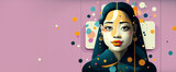 Fototapeta Konie - Abstract woman illustration. Modern pop art graphic design. Colorful urban artwork style. Street art.