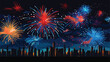 Fireworks at New Year and copy space  abstract hol