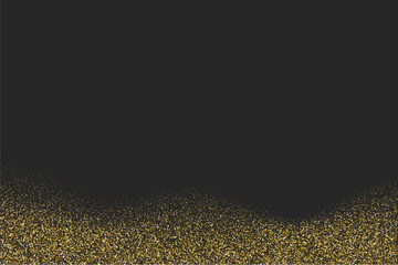 Wall Mural - gold glitter light confetti background. abstract golden shine sparkle on black wallpaper. shiny magi