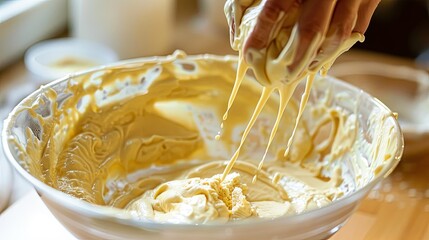 Wall Mural - cake butter in a bowl