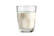 Milky Tranquility: A Single Glass of Pure White. On White or PNG Transparent Background.