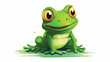 Happy frog 2d flat cartoon vactor illustration isolated