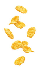 Wall Mural - corn flakes isolated on white background, full depth of field
