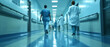 © ChubbyCat - Dynamic hospital environment with diverse doctors in motion, ideal for medical and healthcare services.