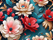 Beautiful flowers wallpaper AI