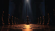 Light and shadow of chess king in the darkness. 3D