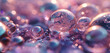  Iridescent bubbles of amethyst and rose float delicately, crafting a dreamy visual poetry.