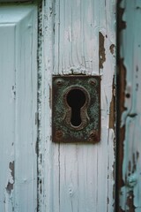 Wall Mural - a close-up image of a door with a keyhole. suitable for security concepts