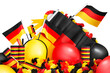 Deutsche Fanartikel und Dekoration mit Flagge schwarz rot gold