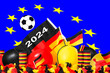 Deutsche Fanartikel schwarz rot gold mit Fußball und Europaflagge 2024