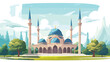Outside amlca Mosque 2d flat cartoon vactor illustration