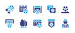 Soccer icon set. Duotone color. Vector illustration. Containing soccer, football, football player, schedule, gloves.