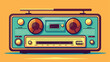 Retro audio player in a flat style. vector illustration