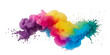© Siratul Nababi Turfa - Vector colorful vibrant rainbow, smoke and cloud holi paint color powder explosion with bright colors isolated  on transparent background. Multicolored explosion of rainbow powder paint holi festival