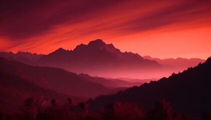 Canvas Print - sunset in the mountains