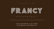 Francy Double line monogram alphabet and tech fonts. Lines font regular uppercase and lowercase. Vector illustration.