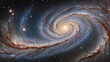 An image of a majestic spiral galaxy, with sweeping arms of stars and dust spanning across the cosmic expanse, showcasing its grandeur and beauty.