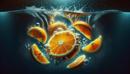 Wall Mural - Orange fruit studio photography