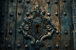 © mila103 - A wooden door with a keyhole and a lock
