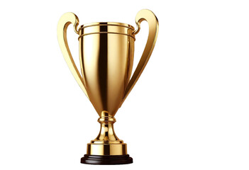 winner golden trophy cup on transparent background. triumph champions, celebration sports winner awa