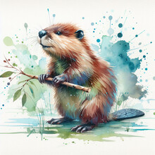 ビーバーの水彩イラスト 無料画像 - Public Domain Pictures