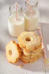 Wall Mural - Sweet and tasty butter cookies as after school milky snack.