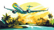 Ticket travel airline dollar money vector illustration