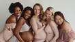 © Rafa - Group of mothers in lingerie with visible pregnancy