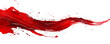  Abstract splash red acrylic brush stroke oil paint smear line on white background. generative ai
