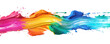 © alexandre - Abstract splash acrylic rainbow colorfull brush stroke oil paint smear line on white background. generative ai