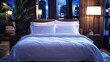 Classic Bedroom Silver infused hypoallergenic bedding featured in a moonlight mystery video game, sleek and antimicrobial