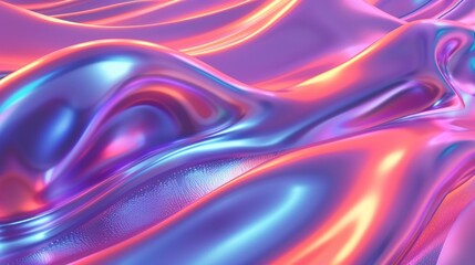 Aufkleber - The background is an abstract 3D art with curves and holographic colors.