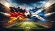 Soccer Concept. Europian Championship EM. Germany vs Scotland.