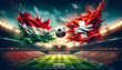 Soccer Concept. Europian Championship EM. Hungary vs Switzerland.