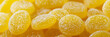 Close View of Sour Lemon Drops Candy - Yellow Hard Confectionery with a Tangy Taste