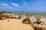 Fototapeta Las - Beautiful beach on the tropical sea at Phayam island, Ranong Province, Thailand.