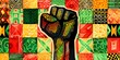 African Patterns Unity Fist Illustration