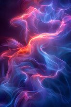 Ethereal Flow Of Luminous Pink And Blue Hues, Generative AI