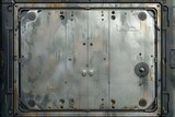 Fototapeta Do przedpokoju - Futuristic sci-fi door with secure metallic bolts. Generative AI
