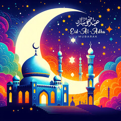 Ramadan Eid, Lantern Islamic, Eid al Adha, Elegant design, Festival of sacrifice, Happy Eid Ul Adha poster 
