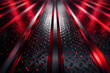 Abstract light patterns in red and black with a gradient, a floor wall metal texture with a soft tech diagonal background.